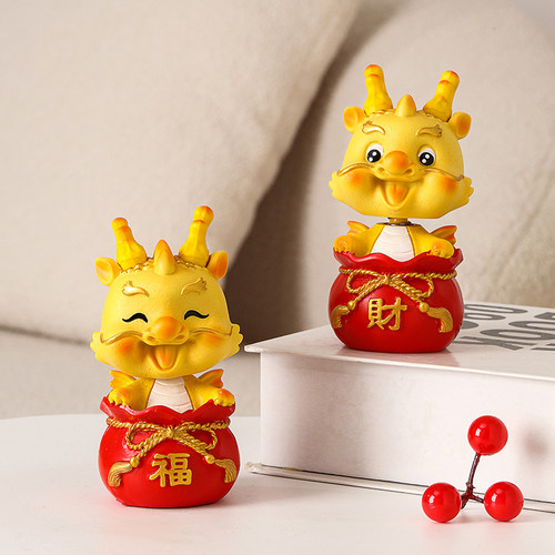 生肖龙摆件桌面小摆设家居饰品本命年礼物2024龙年吉祥物手办公仔 - 图0