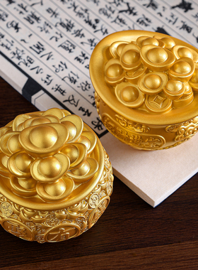 聚宝盆元宝招财摆件新年礼盒