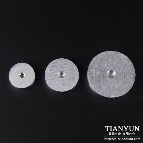 玻璃茶几桌脚腿实心铝饼吧台装饰圆饼垫UV无影胶家具连接五金配件 - 图2