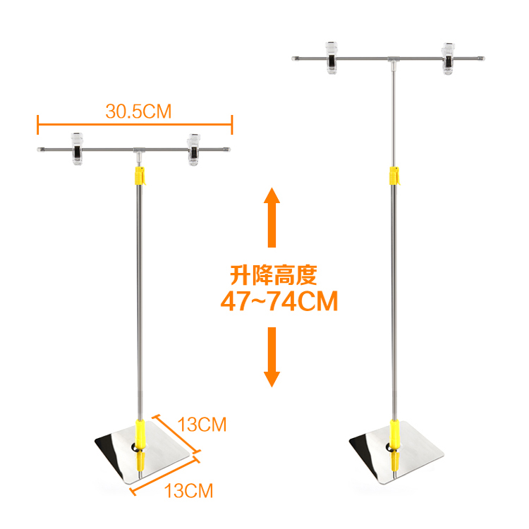 POP海报架kt板支架海报夹T型广告夹架子可伸缩台式不锈钢促销夹子-图1