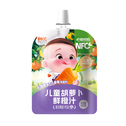 心迪妈妈儿童梨膏枇杷鲜橙汁雪梨金银花双柚汁胡萝卜果汁饮品100g