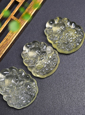 天然黄水晶九尾狐吊坠