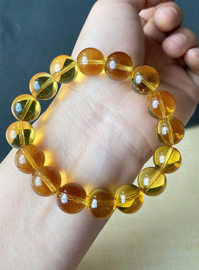 精品巴西黄水晶手链正黄冰透体