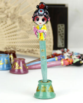 中国风特色京剧脸谱商务出国礼品手绘京剧人物脸谱笔精装带笔座