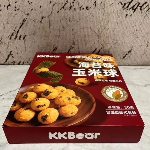临期裸价特卖 KK Bear海苔味玉米球20g盒装 膨化食品 休闲零食 - 图2
