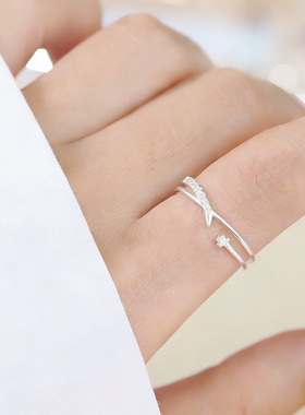 猫蛰S925纯银许愿流星戒指