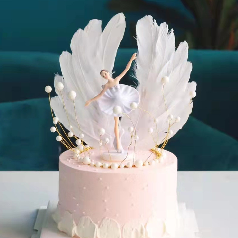 花仙子生日蛋糕装饰天使翅膀仙女白衣精灵女孩公主烘焙甜品台摆件 小贝之家蛋糕装饰摆件插件 淘优券