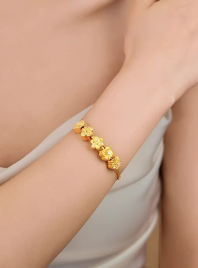 金店同款沙金手链流光绮梦转运珠手串小串珠diy配件隔珠编绳女生