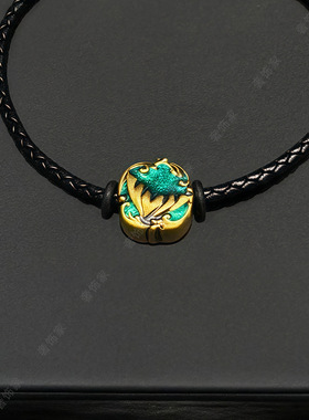 沙金海洋鱼尾巴复古美人摇曳转运珠轻奢高级感手链串diy隔珠配饰