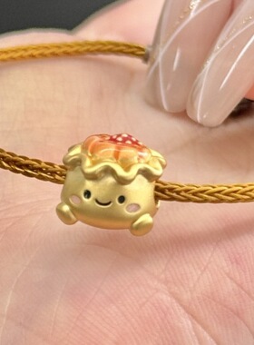 沙金强保色币馅饺子饺饺者虾仁纸皮烧麦转运珠黄金色饰品diy配件