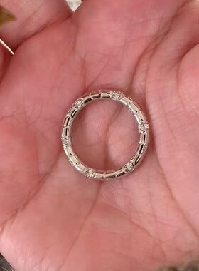 归真居中古风轻奢简约灵蛇素圈戒指女s925纯银高级设计金属纹理
