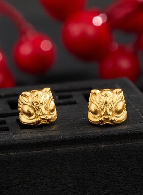 沙金强保色醒狮隔珠顶珠弟子黄金色珠文玩手串菩提籽DIY配件饰品