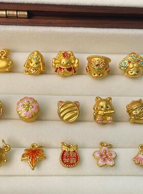 甄嬛传系列转运珠胖橘嬛嬛动物园黄金色DIY通孔串珠配手绳