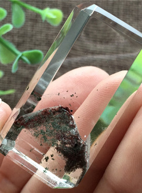 纯天然水晶绿幽灵吊坠金字塔情侣