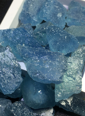 天然男女海蓝宝原石手串晶体通透