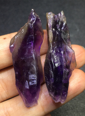 天然水晶原矿标本紫水晶原石吊坠