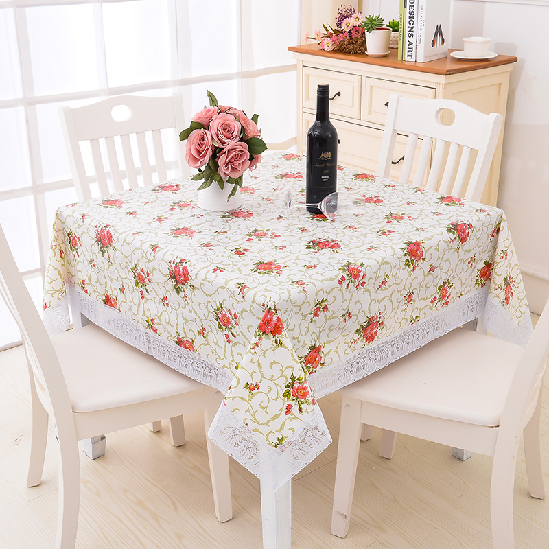 加绒免洗塑料餐桌布防水防油耐烫正方桌布家用台布长方餐布茶几布