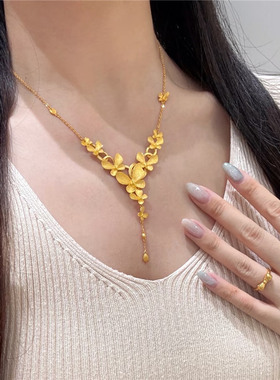 婚嫁三金比翼双飞蝴蝶流苏项链女