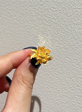 结婚三金摆台牡丹花戒指女