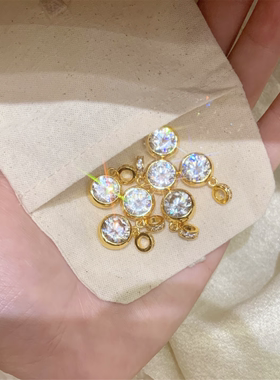 仿真黄金超闪镶钻圆形泡泡项链女