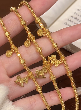 超闪碎冰冰盘缠碎金子小马手链女