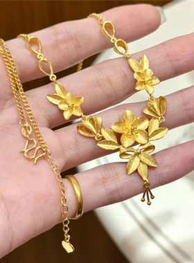 繁花似锦花月佳期三生花项链女