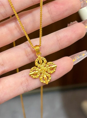 古法点钻金刚杵项链女