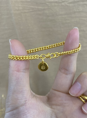 小克重吊坠旺财元宝手链女不掉色