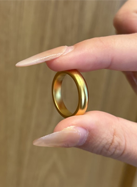 保色素圈饱满厚实泥鳅背戒指男女