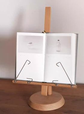 仪式感生活道具氛围感装饰缅甸柚木日历书籍陈列展示架中古书页架