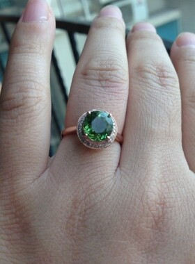 碧玺红绿宝证书全新现货戒指