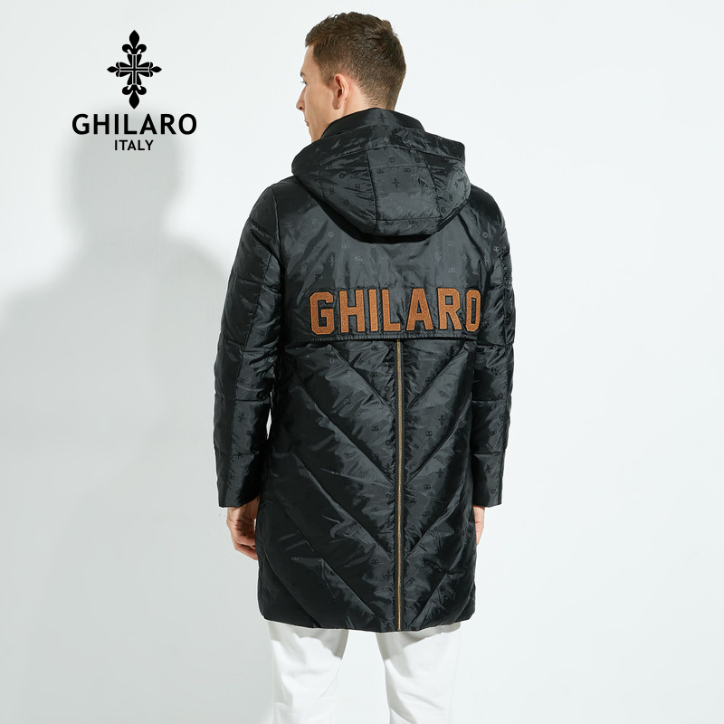 GHILARO/古劳吉那诺冬男时尚休闲刺绣印花中长款羽绒服 8584-79 - 图0