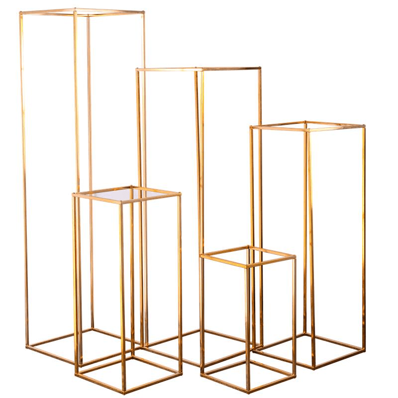 婚庆婚礼道具方框几何路引花架舞台架子室内布置装饰铁艺金色t台,淘宝优惠券,粉丝福利购,淘宝优惠卷