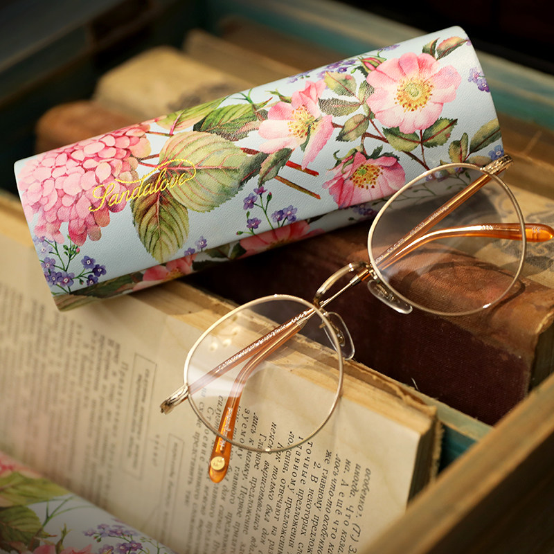 眼镜盒ins 便携防压少女复古文艺创意个性太阳眼睛小墨镜收纳盒花,淘宝优惠券,粉丝福利购,淘宝优惠卷