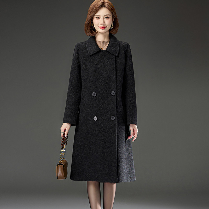 双面羊绒长款大衣女秋冬高端宽松大码时尚妈妈羊毛呢外套保暖厚实,淘宝优惠券,粉丝福利购,淘宝优惠卷