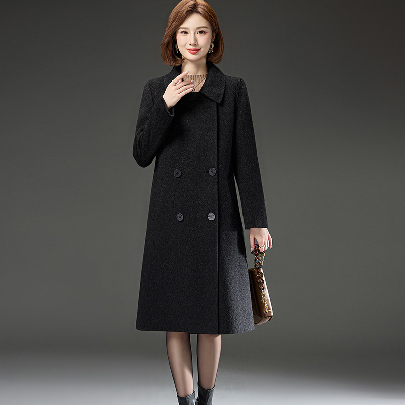 双面羊绒长款大衣女秋冬高端宽松大码时尚妈妈羊毛呢外套保暖厚实,淘宝优惠券,粉丝福利购,淘宝优惠卷