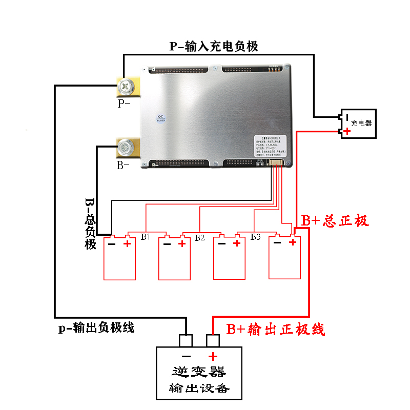 12V4串8串500A磷酸铁锂三元同口带均衡大功率应急启动汽车保护板 - 图2