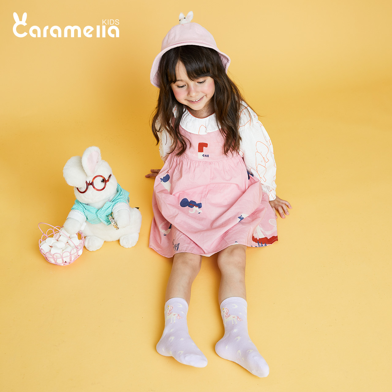 caramella宝宝秋冬季动物女袜子 caramella服饰儿童袜子(0-16岁)