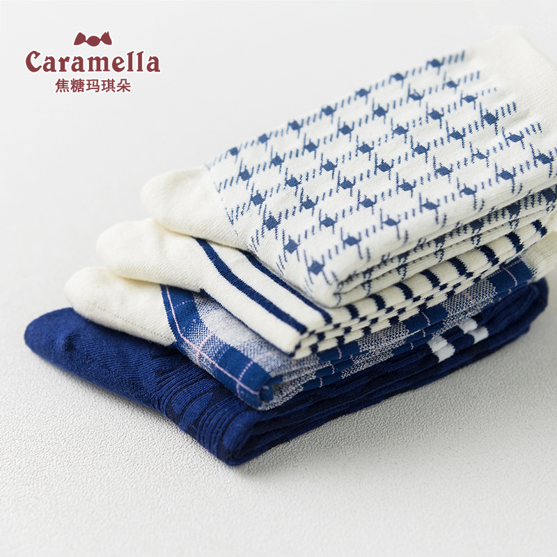 caramella服饰旗舰店CARAMELLA女士棉袜船袜中筒袜子秋冬隐形短袜浅口ins潮街头长袜1