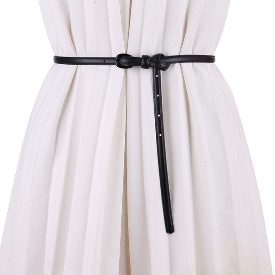 细腰带女真皮打结装饰西装配连衣裙子衬衫收腰绑带时尚简约皮带女