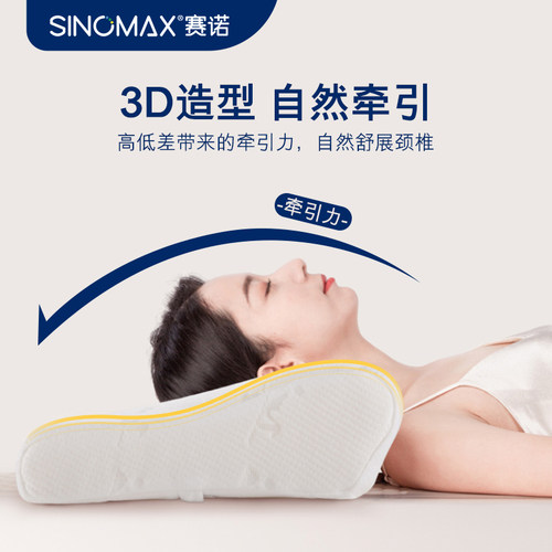 SINOMAX赛诺舒睡护肩枕记忆枕头慢回弹记忆棉枕芯3D护颈枕 - 图0
