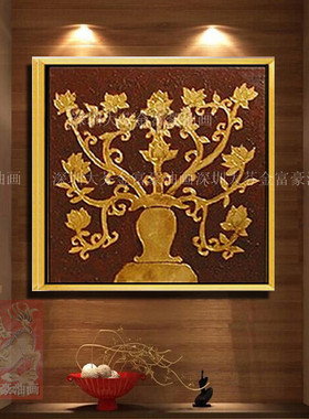 手绘东南亚泰式风格金色装饰花