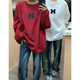 Vintage Hong Kong style plus size velvet couple sweatshirt