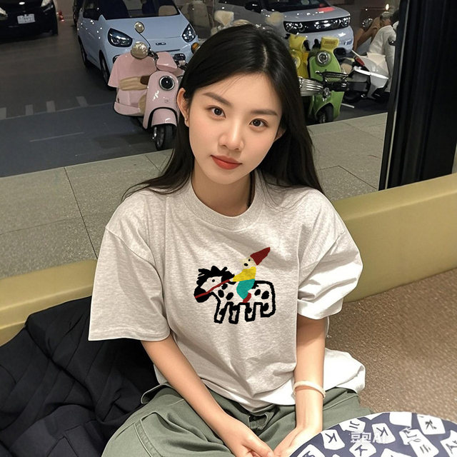 Plus size women's t-shirt short sleeve American summer loose