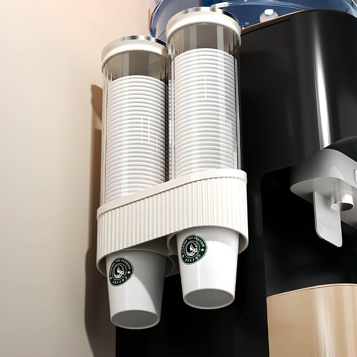 一次性杯子取杯器壁挂式水杯收纳吧台置物架饮水机旁高级放纸杯架,淘宝优惠券,粉丝福利购,淘宝优惠卷