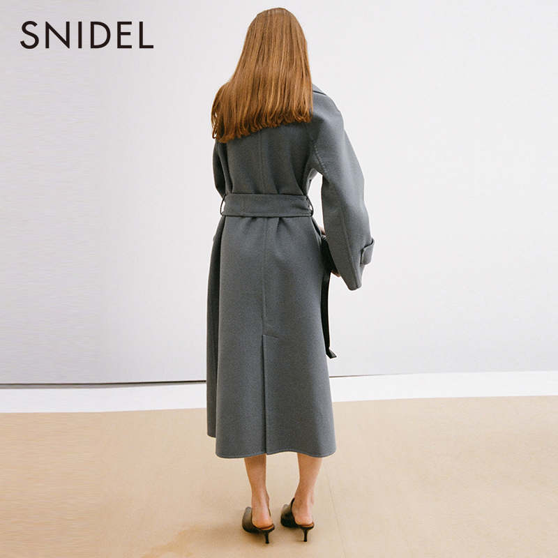 【海淘好价】Snidel 鳞片纹山羊绒长款大衣 SWFC234001