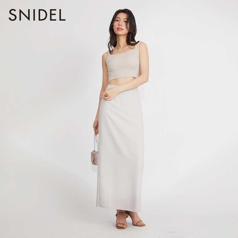 SNIDEL 2023新品优雅短款吊带背心直筒半身裙两件套 SWNO231117