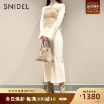 SNIDEL2023 autumn winter New pint sweet and thin yarn harness Long sleeves knit one-piece dress suit SWNO235191