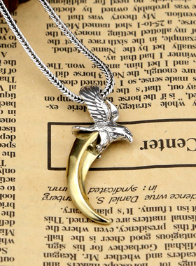 飞鹰鹰爪吊坠银镶铜男生