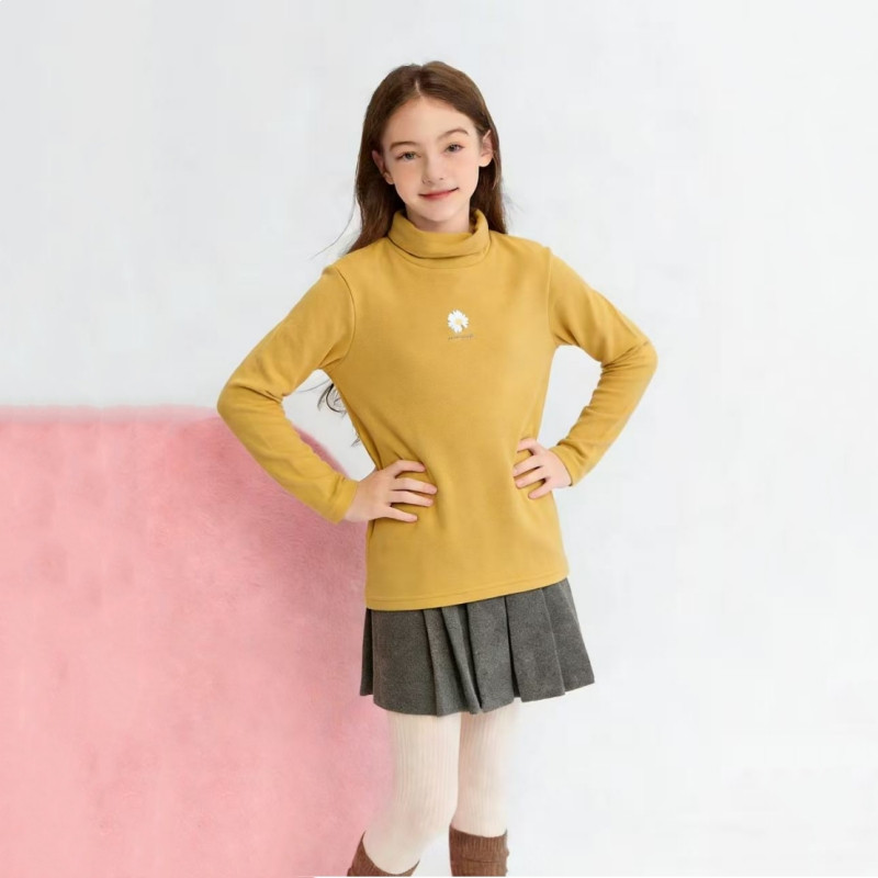 外贸原单秋冬装女童柔软自发热德绒长袖打底衫中高领堆堆领大童鑫,淘宝优惠券,粉丝福利购,淘宝优惠卷